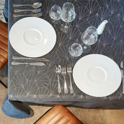 Nappe de Noël rectangulaire (145 x 300 cm) Facette Anthracite