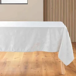 Nappe de Noël rectangulaire (140 x 240 cm) Flocon d'hiver Blanc