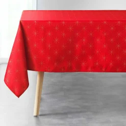 Nappe de Noël rectangulaire (140 x 240 cm) Etoiles Rouge
