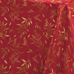 Nappe de Noël rectangulaire (140 x 240 cm) Naelle Rouge et or