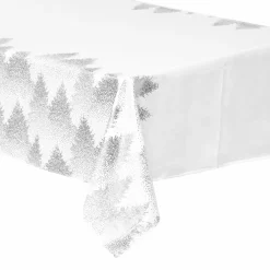 Nappe de Noël rectangulaire (140 x 360 cm) Sapin Argent