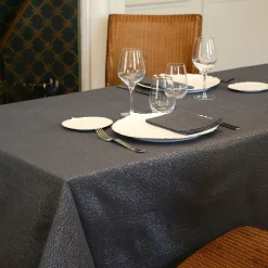 Nappe de Noël rectangulaire (150 x 240 cm) Etincelle Anthracite