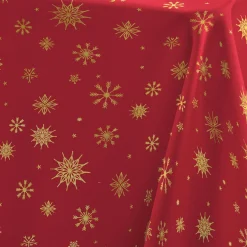 Nappe de Noël rectangulaire (140 x 240 cm) Astrelia Rouge et or