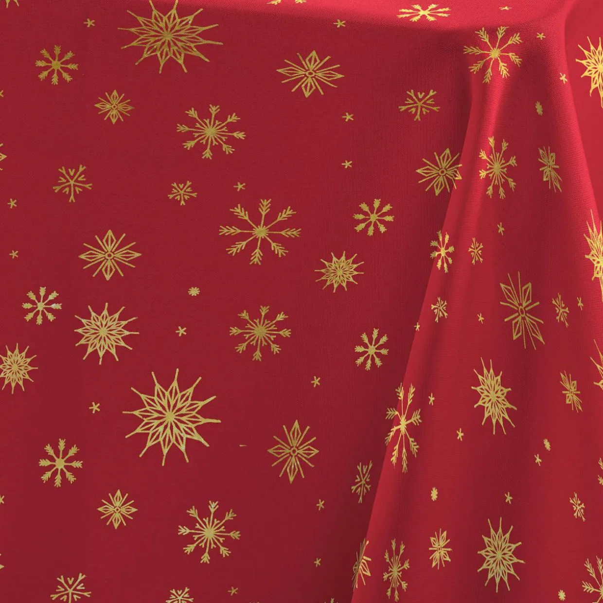 Nappe de Noël rectangulaire (140 x 240 cm) Astrelia Rouge et or
