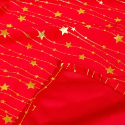 Nappe de Noël rectangulaire (140 x 240 cm) Pluie d'étoiles Rouge et doré