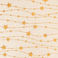 Nappe de Noël rectangulaire (140 x 240 cm) Pluie d'étoiles Ivoire et doré