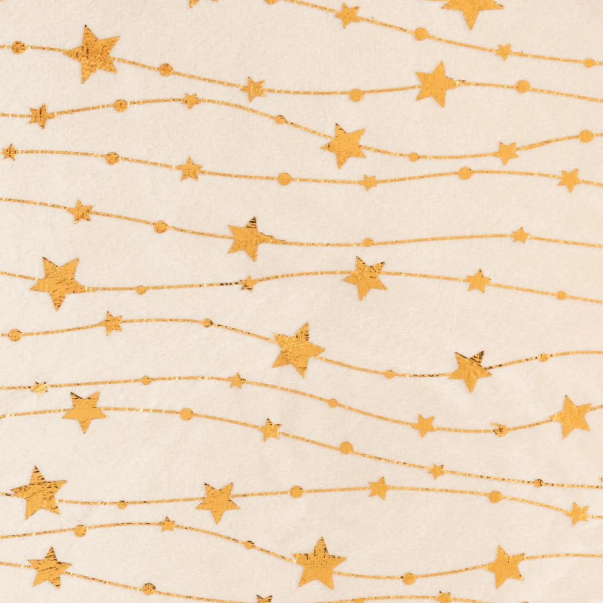 Nappe de Noël rectangulaire (140 x 240 cm) Pluie d'étoiles Ivoire et doré
