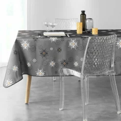 Nappe de Noël rectangulaire (150 x 240 cm) Enchanté Anthracite