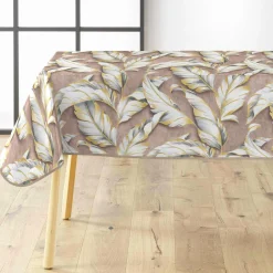 Nappe enduite PVC rectangulaire imperméable (240 x 140 cm) Ebany Chocolat