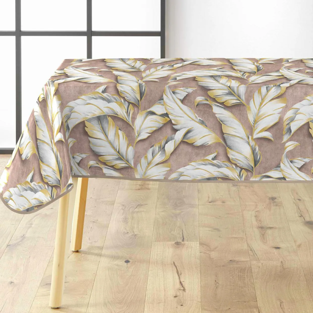 Nappe enduite PVC rectangulaire imperméable (240 x 140 cm) Ebany Chocolat