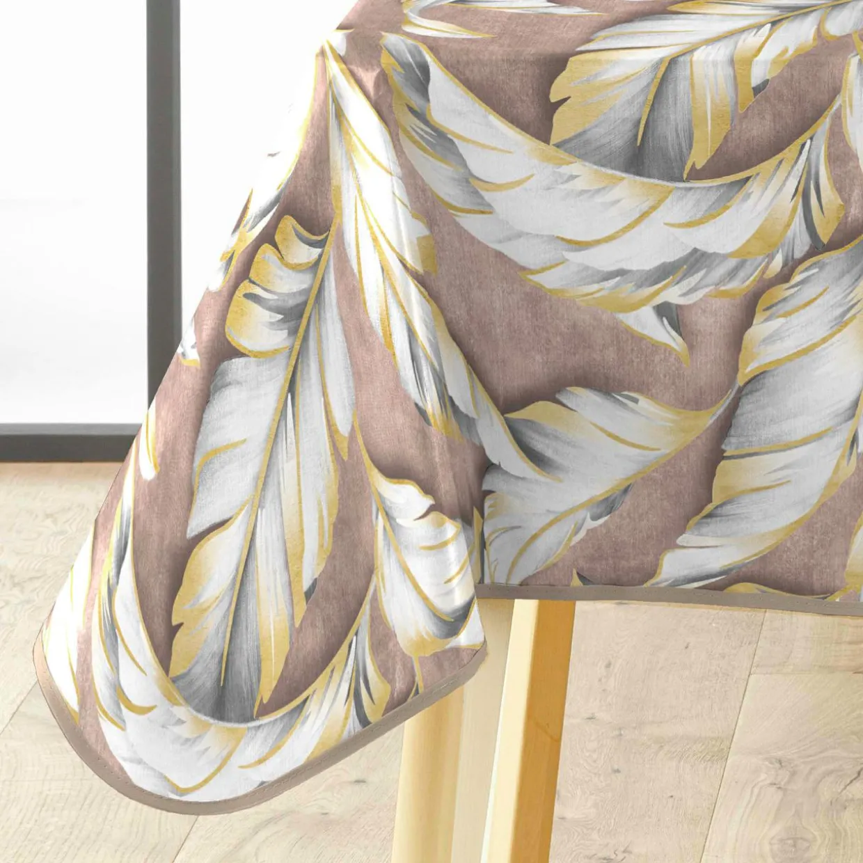 Nappe enduite PVC rectangulaire imperméable (240 x 140 cm) Ebany Chocolat