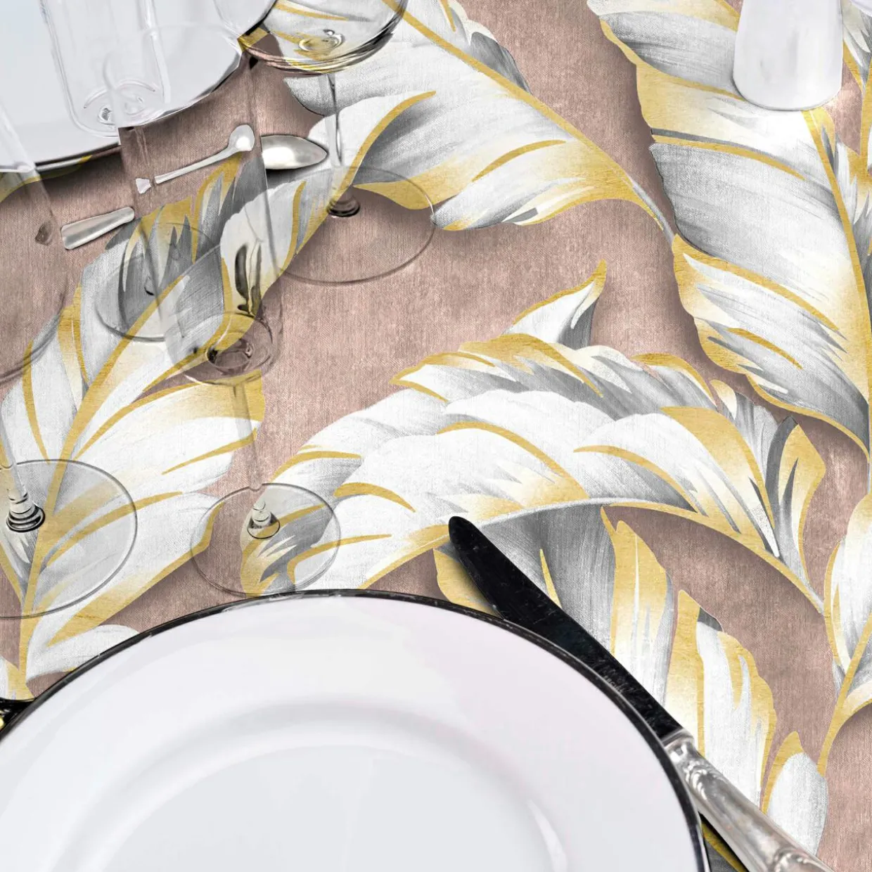 Nappe enduite PVC rectangulaire imperméable (240 x 140 cm) Ebany Chocolat