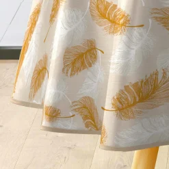 Nappe enduite PVC Ronde (160 cm) Sarina Taupe