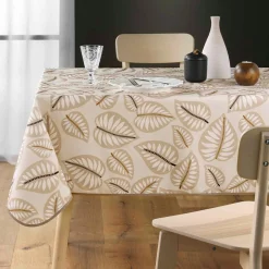 Nappe rectangulaire anti tache (150 x 240 cm) Alma Beige