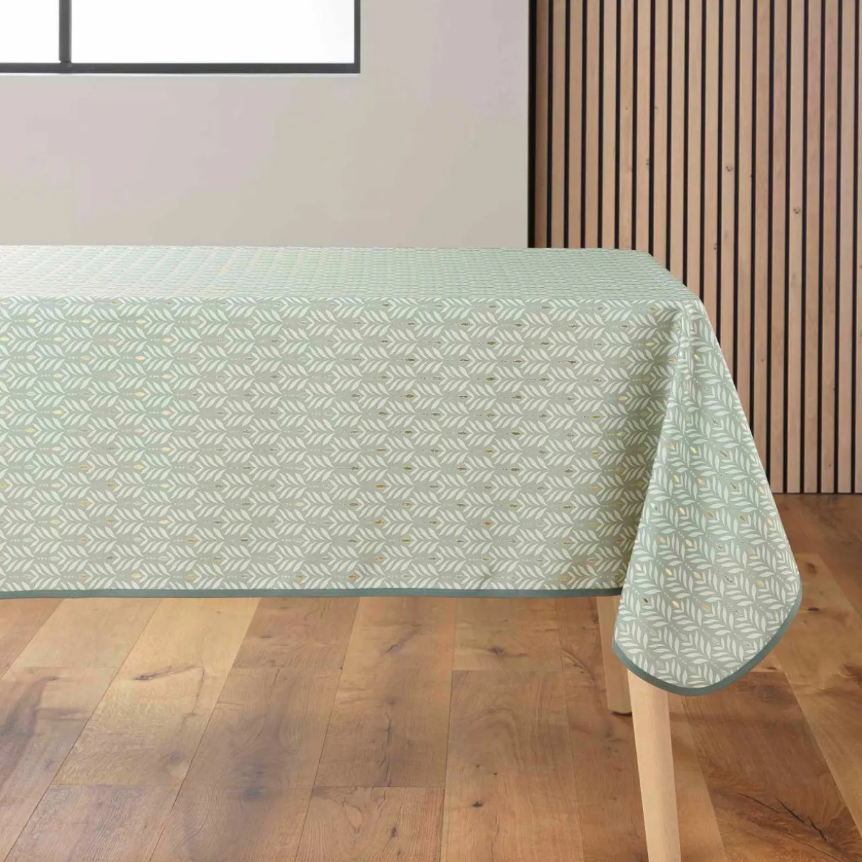 Nappe rectangulaire anti tache (145 x 240 cm) Piana Vert sauge