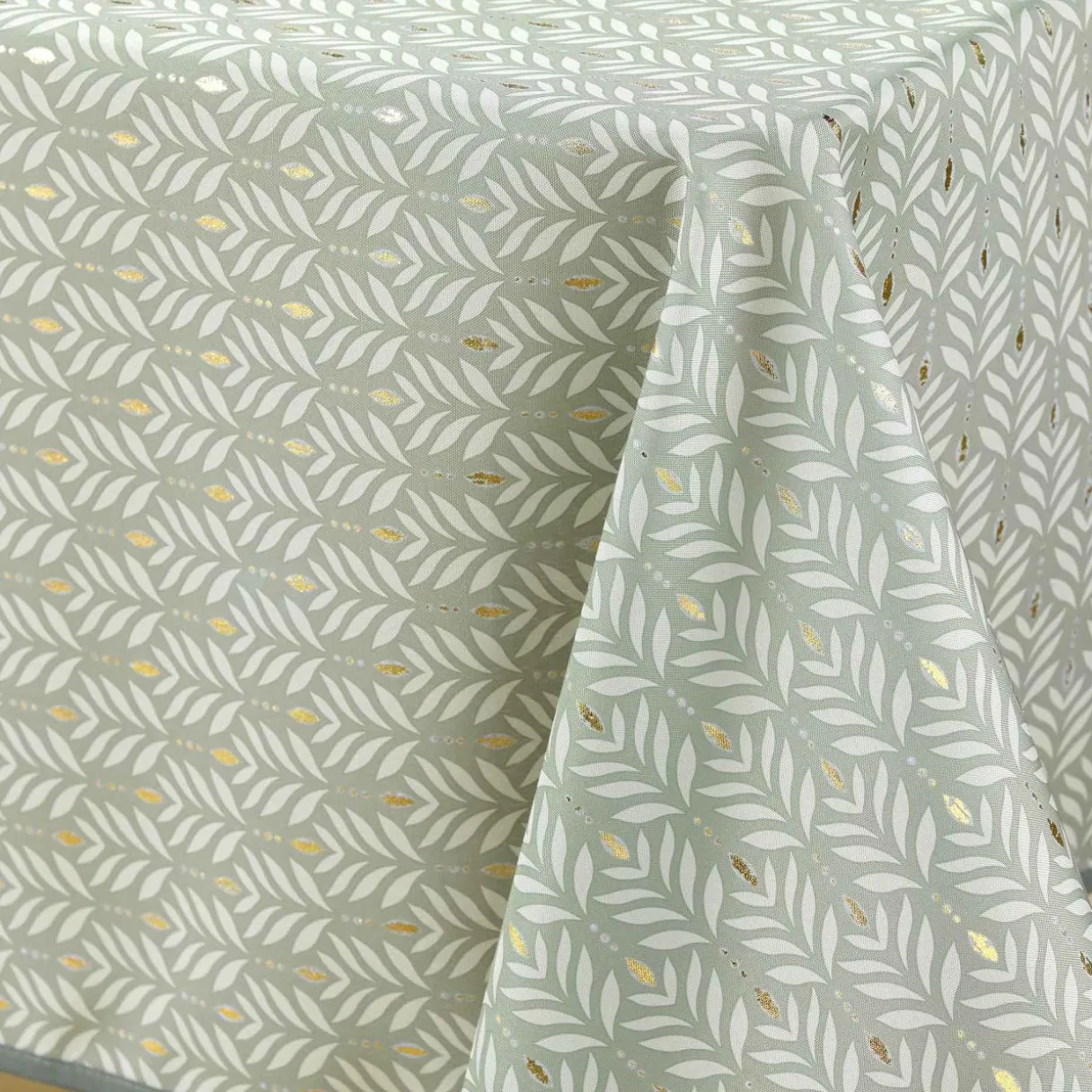 Nappe rectangulaire anti tache (145 x 240 cm) Piana Vert sauge