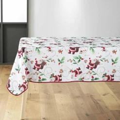 Nappe rectangulaire anti tache (150 x 240 cm) Père Noël Blanc