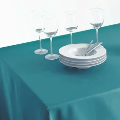 Nappe rectangulaire anti tache (140 x 240 cm) Mina Bleu canard