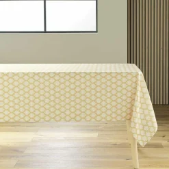 Nappe rectangulaire anti tache (145 x 240 cm) Davia Jaune ocre