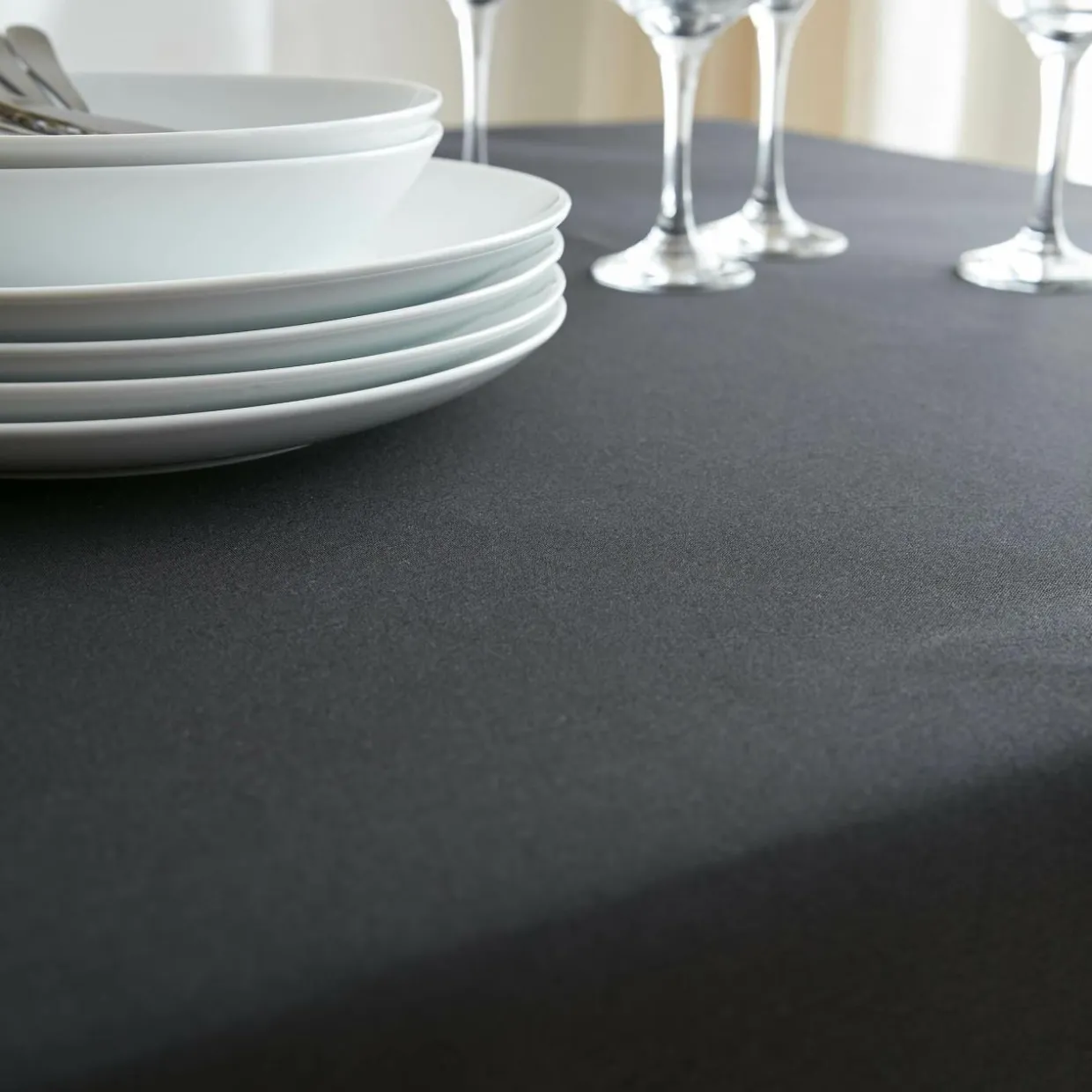 Nappe rectangulaire anti tache (140 x 250 cm) Elise Noire