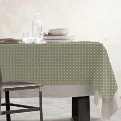 Nappe rectangulaire coton enduit (150 x 350 cm) Gloria Verte