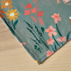 Nappe rectangulaire coton enduit (150 x 250 cm) Juliette Vert eucalyptus