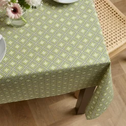 Nappe rectangulaire coton enduit (150 x 250 cm) Gloria Verte