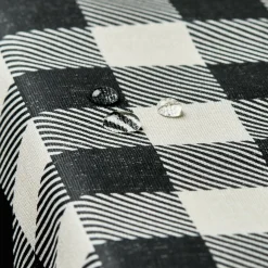 Nappe rectangulaire coton enduit (150 x 250 cm) Vichy Noire