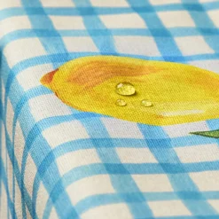 Nappe rectangulaire coton enduit (150 x 250 cm) Menton Bleue