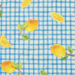 Nappe rectangulaire coton enduit (150 x 250 cm) Menton Bleue