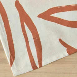 Nappe rectangulaire coton enduit (150 x 350 cm) Galice Terracotta