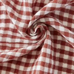 Nappe rectangulaire gaze de coton (150 x 250 cm) Gaïa vichy Terracotta