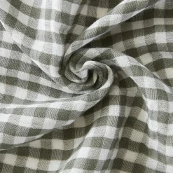 Nappe rectangulaire gaze de coton (150 x 250 cm) Gaïa vichy Vert romarin