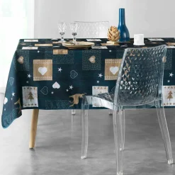 Nappe rectangulaire (L240 cm) Augustin Bleue