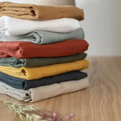 Nappe rectangulaire lin lavé (170 x 250 cm) Louise Beige