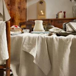 Nappe rectangulaire lin lavé (170 x 250 cm) Louise Beige