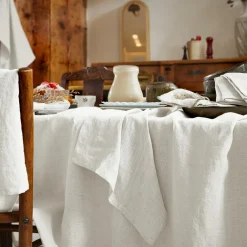 Nappe rectangulaire lin lavé (170 x 350 cm) Louise Blanche