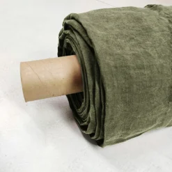 Nappe rectangulaire lin lavé (170 x 250 cm) Louise Vert romarin