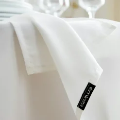 Nappe ronde anti tache (180 cm) Elise Blanche