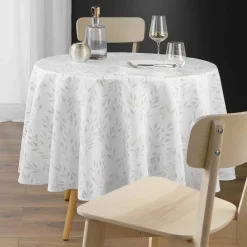 Nappe ronde anti tache (180 cm) Lonigold Blanche