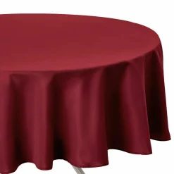 Nappe ronde anti tache (D180 cm) Lina Rouge bordeaux