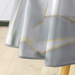 Nappe ronde enduite PVC (160 cm) Marbrelle Grise