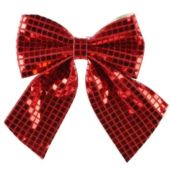 Noeud de Noël (H24 cm) Disco Rouge