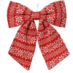 Noeud de Noël (H32 cm) Tradition Rouge et blanc