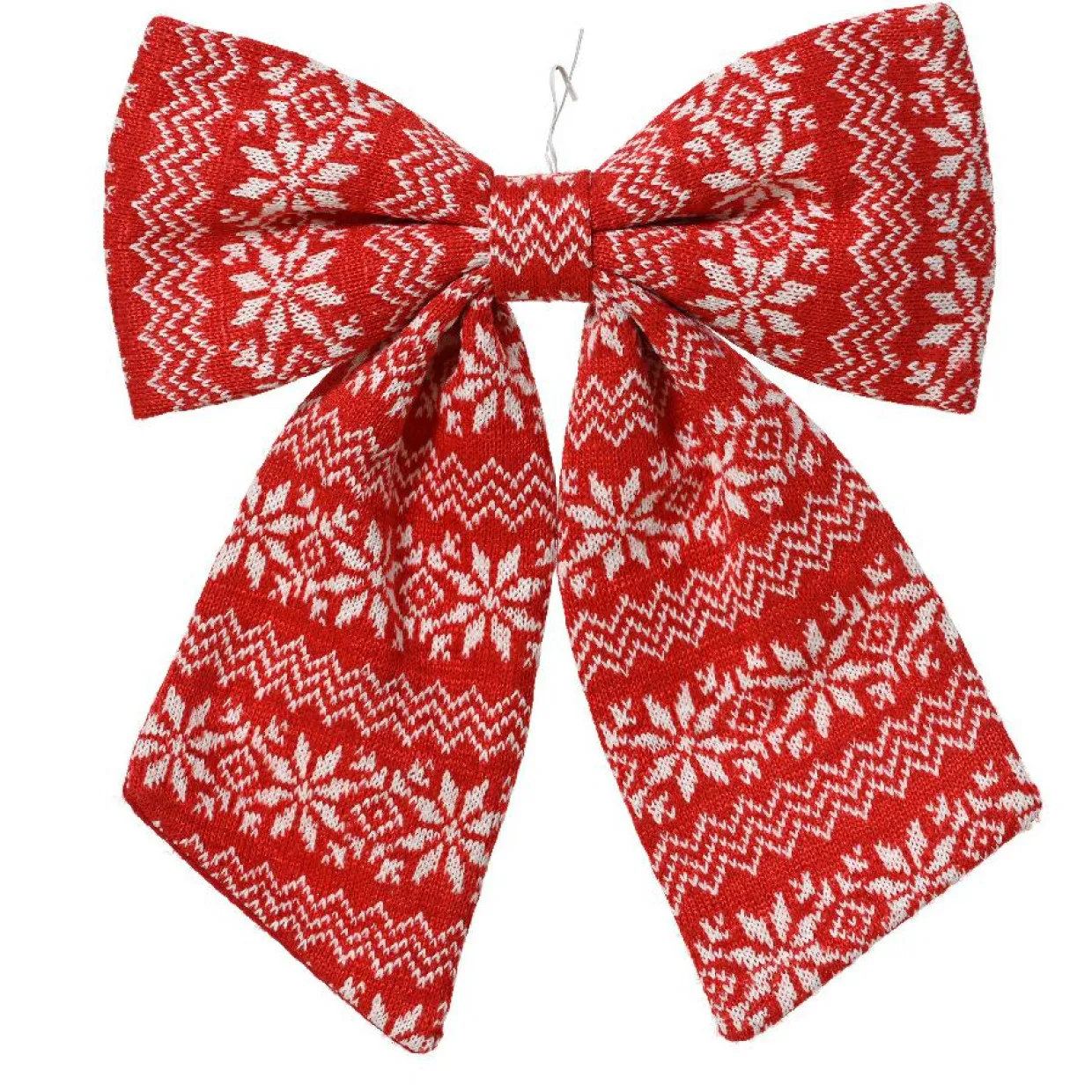 Noeud de Noël (H32 cm) Tradition Rouge et blanc