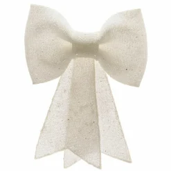 Nœud pailleté (H14 cm) Royal Blanc