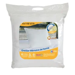 Oreiller carré (60 x 60 cm) Mémoire de forme Blanc