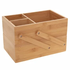 Organisateur de maquillage 2 niveaux Bambou