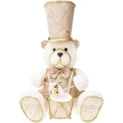 Ours de Noël déco (H33 cm) Majestueux musicien Or