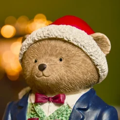 Ours de Noël décoratif (H16 cm) Léo et ses cadeaux Multicolore